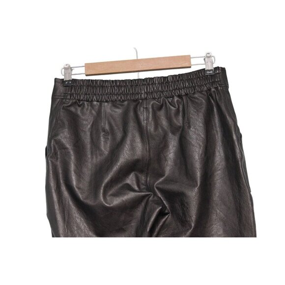 SPANX Faux Leather Like Joggers Size Large Black Pull On Elastic Waist Pockets - Picture 10 of 14